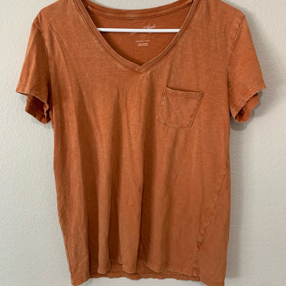 Casual orange women’s v-neck tshirt